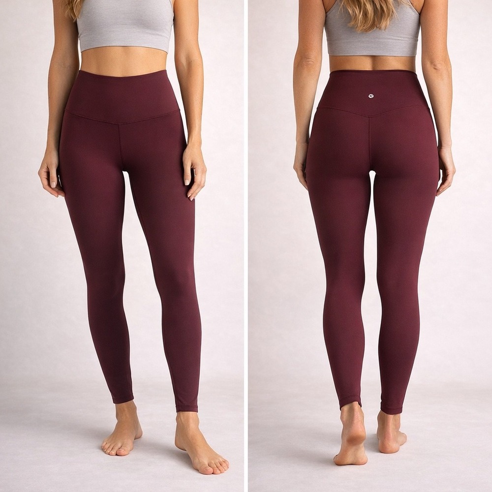 Lululemon Align High Rise Legging‎ Womens 0 Red Merlot Nulu 25 Inseam Yoga Pants